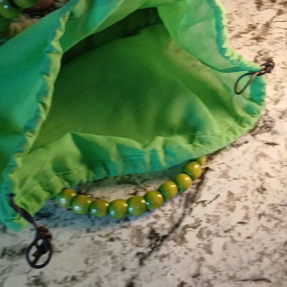 🌴 Straw Studios NWT green bag tote purse 👜 - Picture 8 of 11